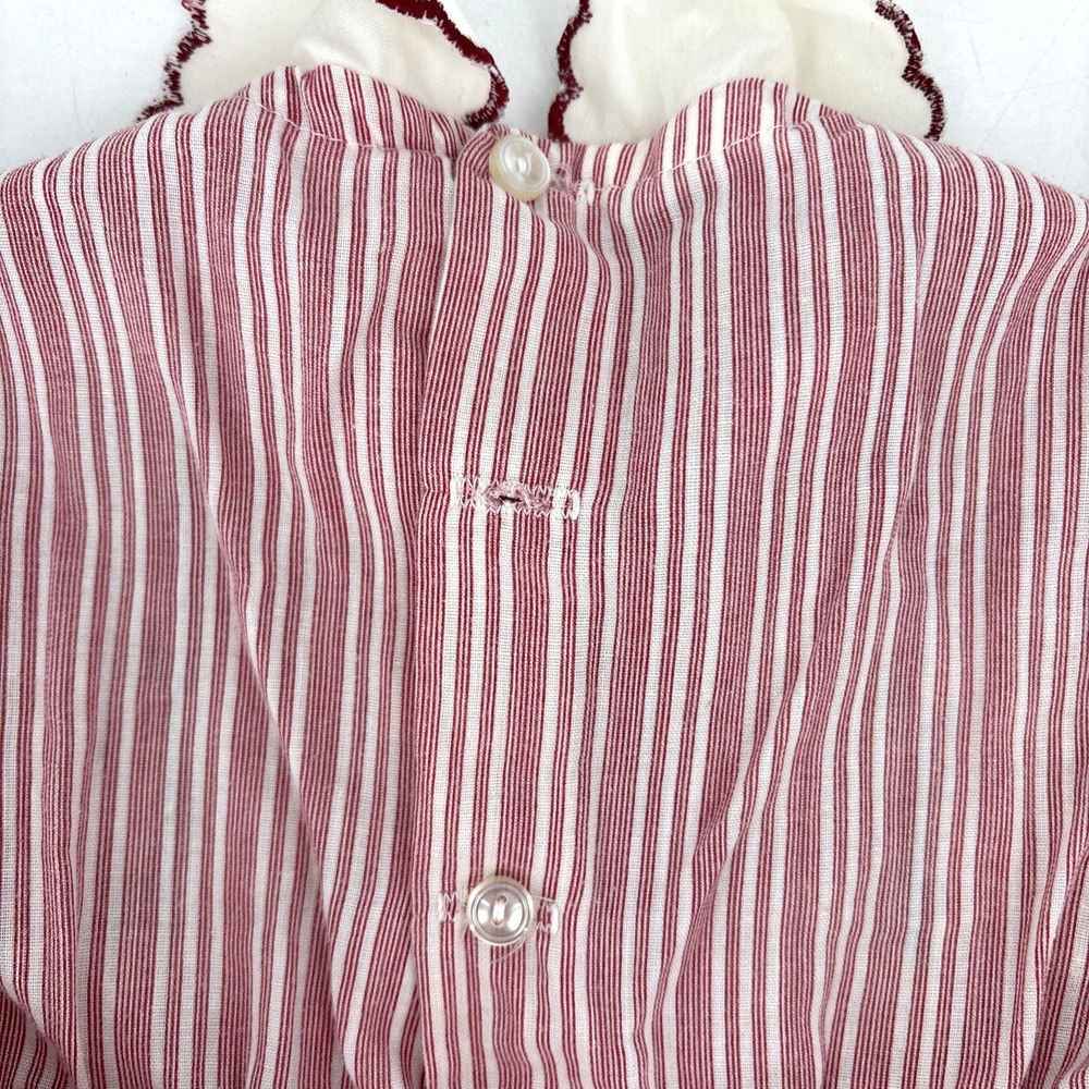 Vintage Polly Flinders Dress Smocked Child Baby 2T Red Lace Embroidered - Picture 11 of 12